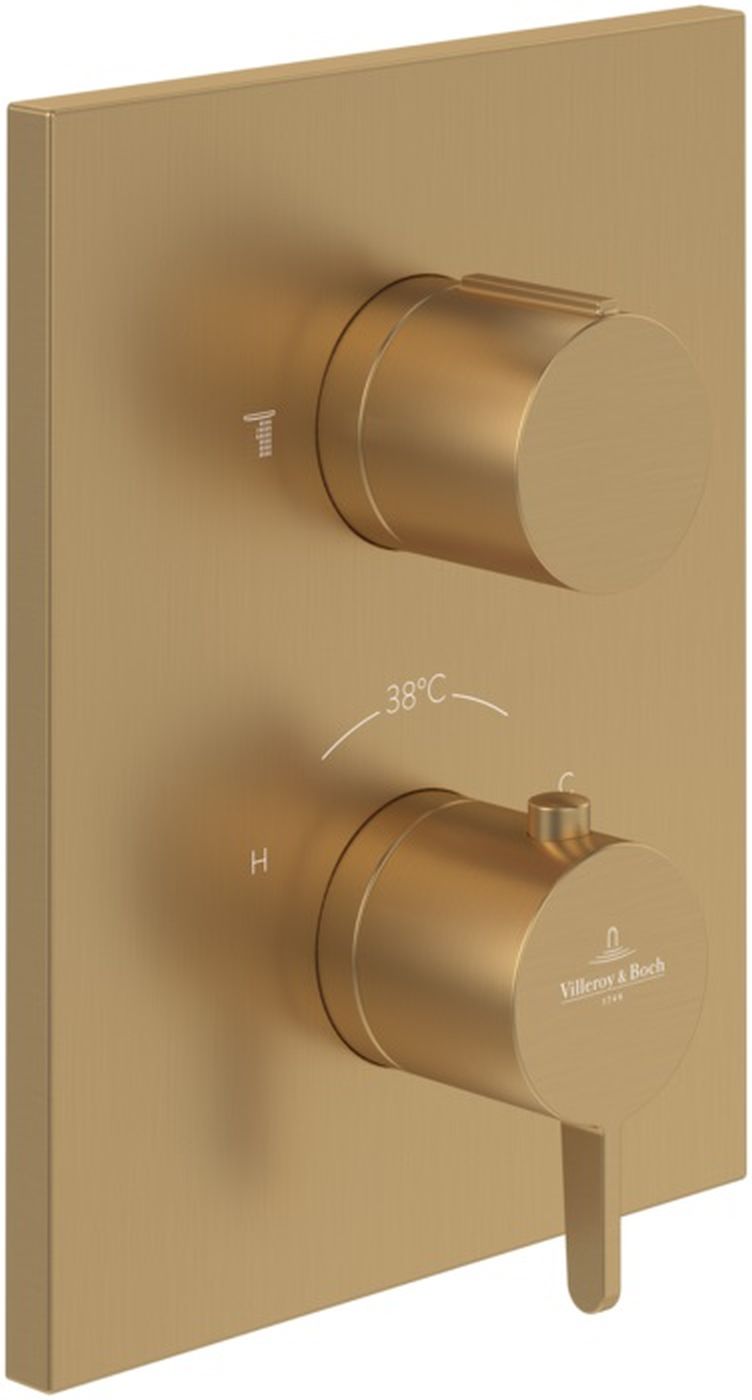 Villeroy & Boch Conum Badewannen- und Duscharmatur Unterputz mit Thermostat gold TVS12700200076