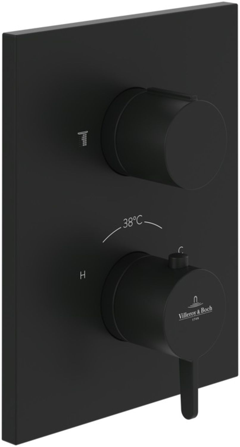 Villeroy & Boch Conum Badewannen- und Duscharmatur Unterputz mit Thermostat schwarz TVS127002000K5