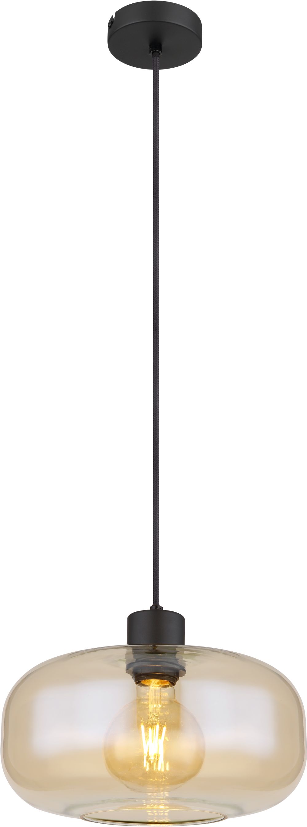 Globo Lighting Giuseppe Pendelleuchte 1x40 W schwarz-bernstein 15566HA