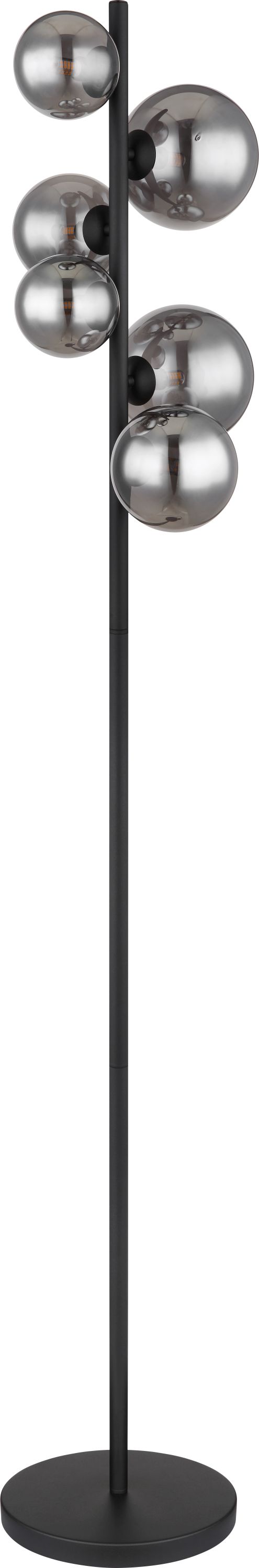 Globo Lighting Riha Stehlampe 6x3.5 W schwarz-verraucht 56133-6S