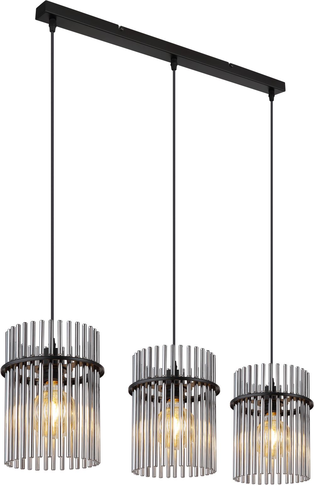 Globo Lighting Gorley Pendelleuchte 3x60 W schwarz-verraucht 15698-3H