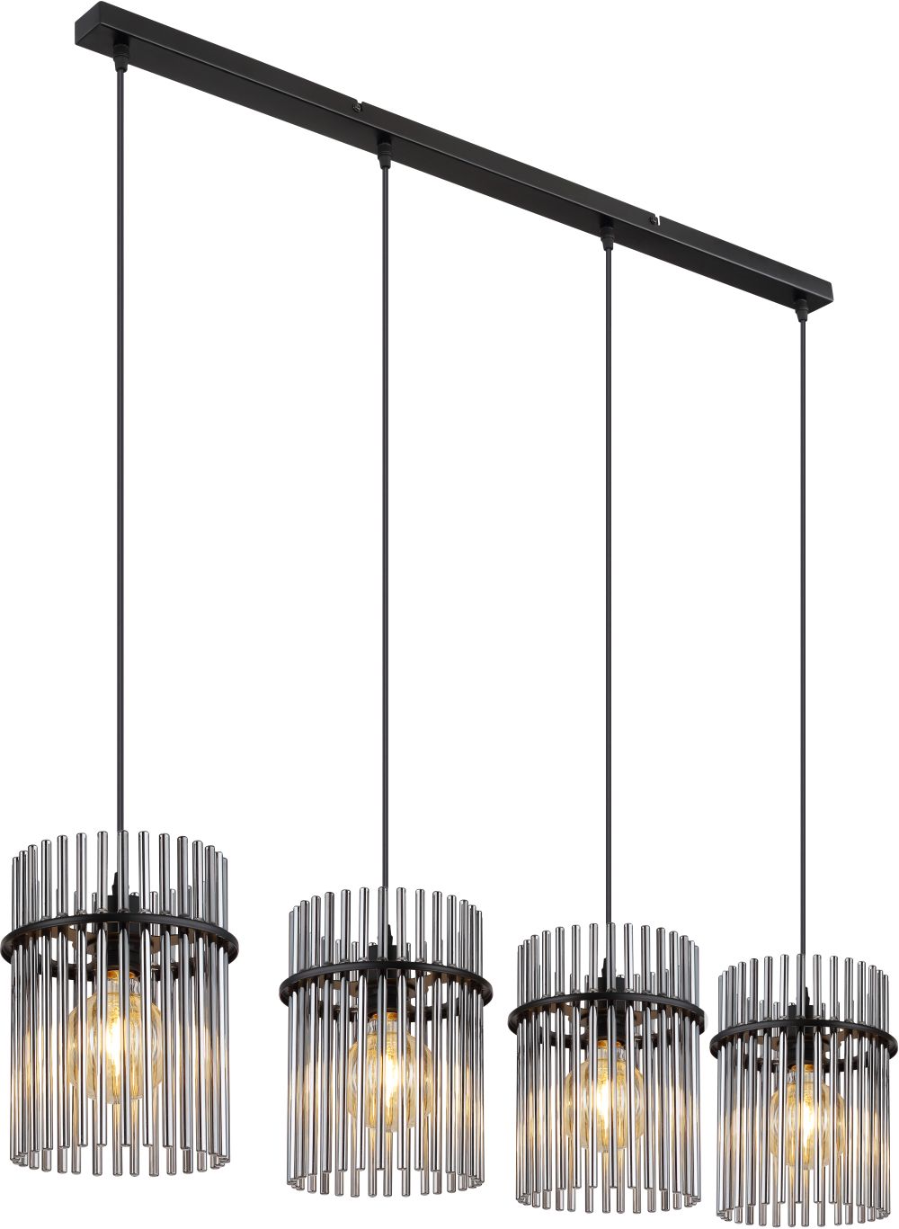 Globo Lighting Gorley Pendelleuchte 4x60 W schwarz-verraucht 15698-4H