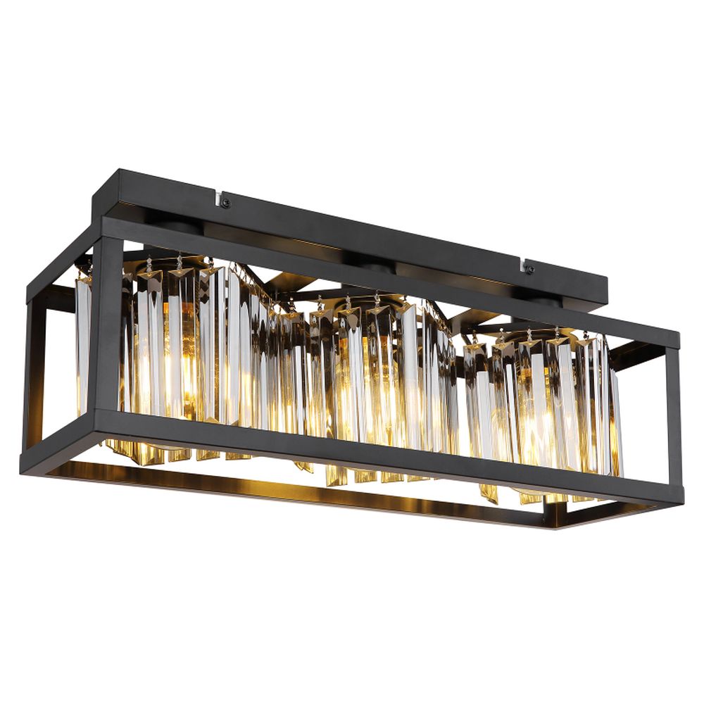 Globo Lighting Mathilde Deckenlampe 3x40 W schwarz-verraucht 15697-3D