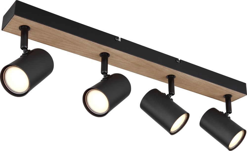 Globo Lighting Robby Deckenlampe 4x35 W schwarz-holz 57911-4BW