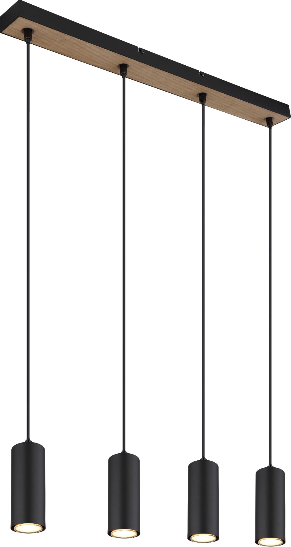 Globo Lighting Robby Pendelleuchte 4x35 W schwarz-holz 57911-4HBW