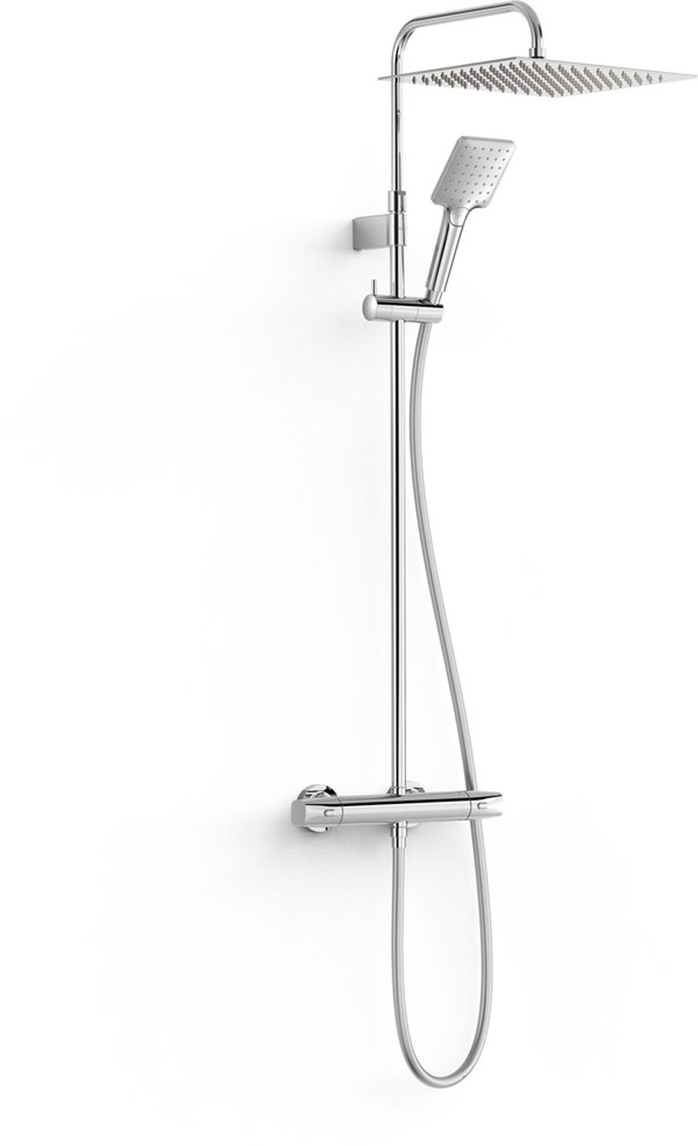 Tres Over-Wall Duschset Wandmontage mit Thermostat mit Regenbrause chrom 19038702