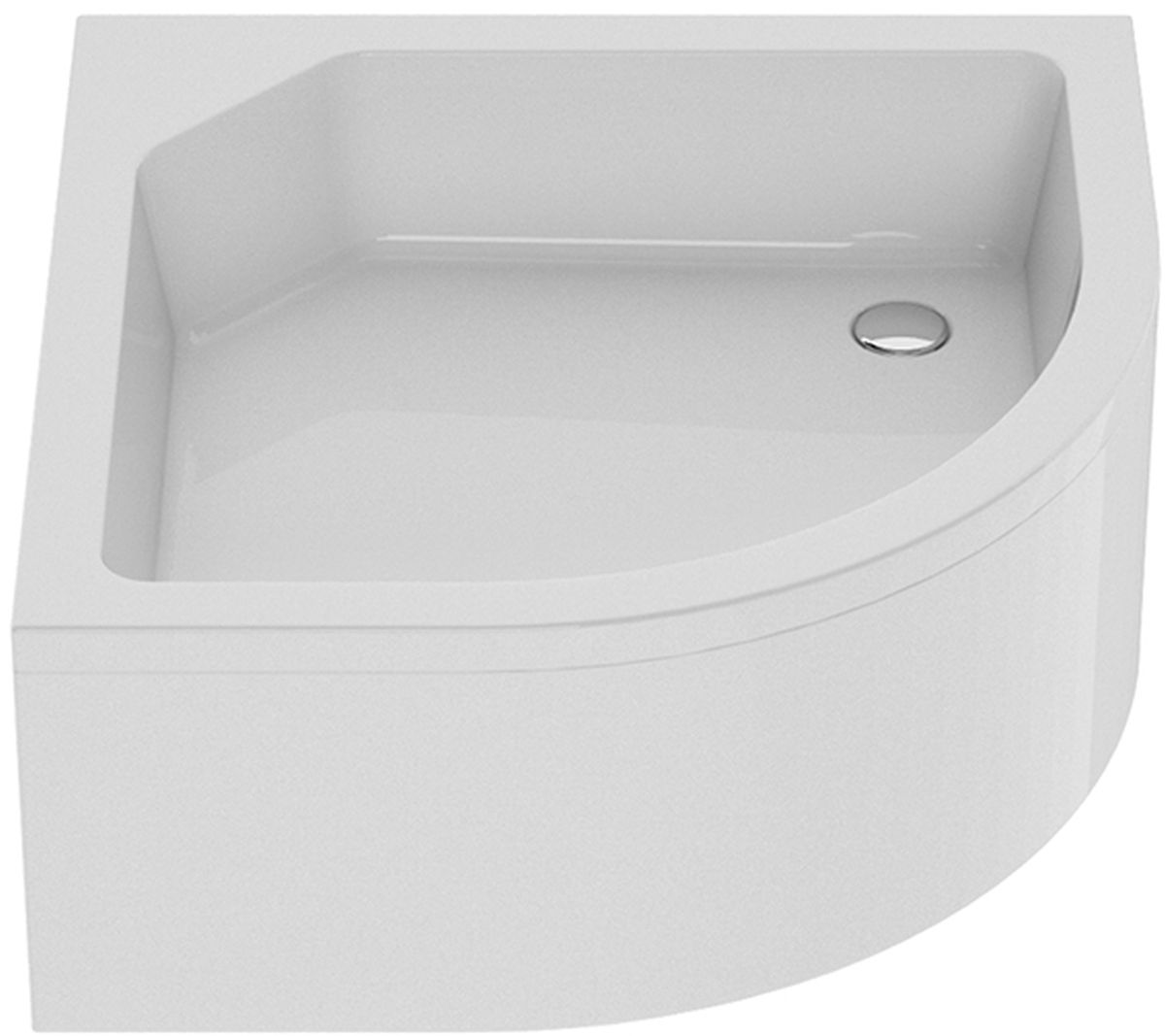 New Trendy Artus Halbrunde Duschwanne 90x90 cm weiß B-0364