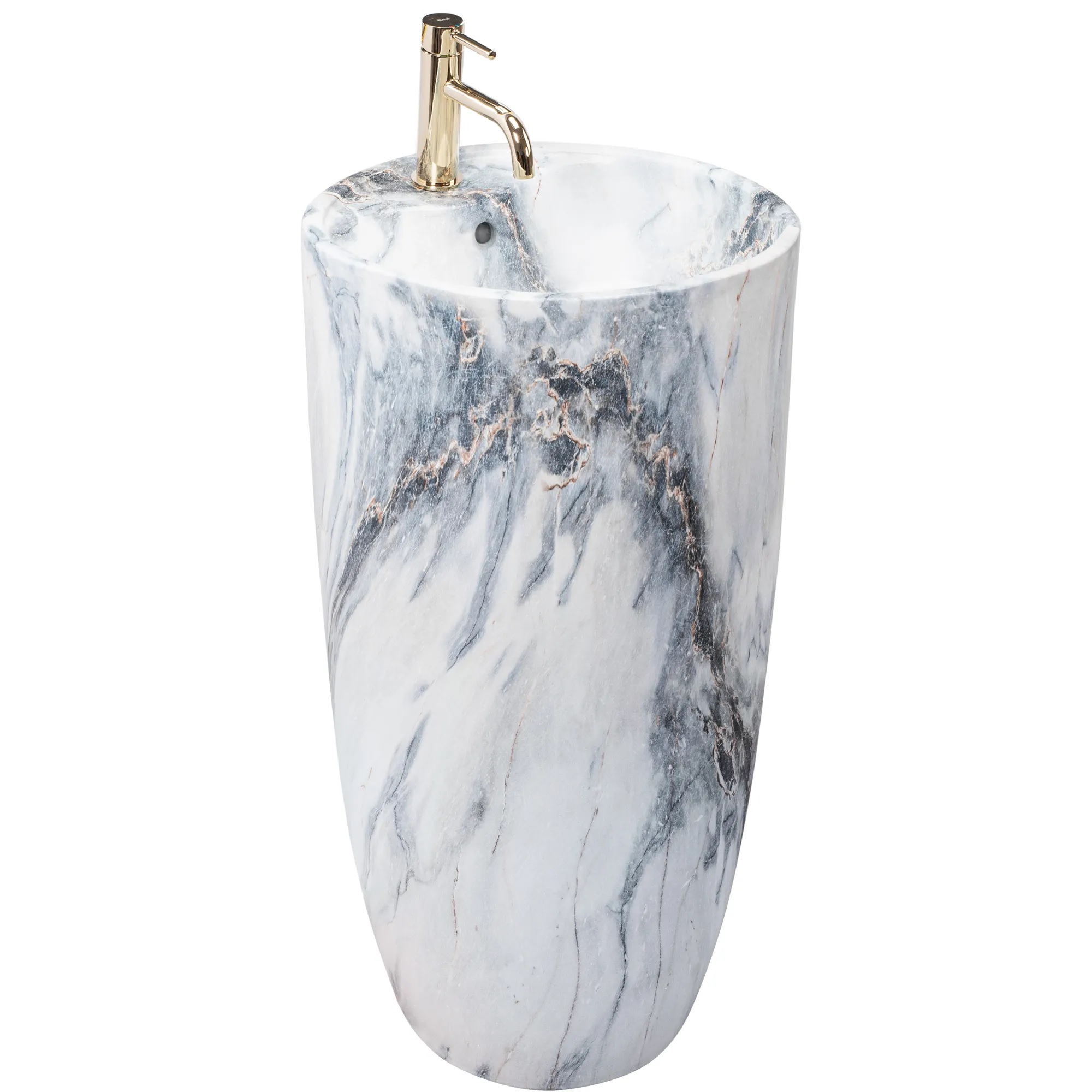 Rea Anya Bodenwaschbecken 45x45 cm rund Freistehend grauer Stein REA-U5802