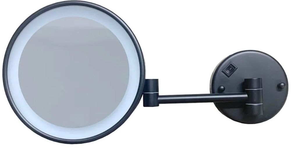 Stella Kosmetikspiegel 22.5x20 cm rund mit Beleuchtung schwarz 22.00730-B