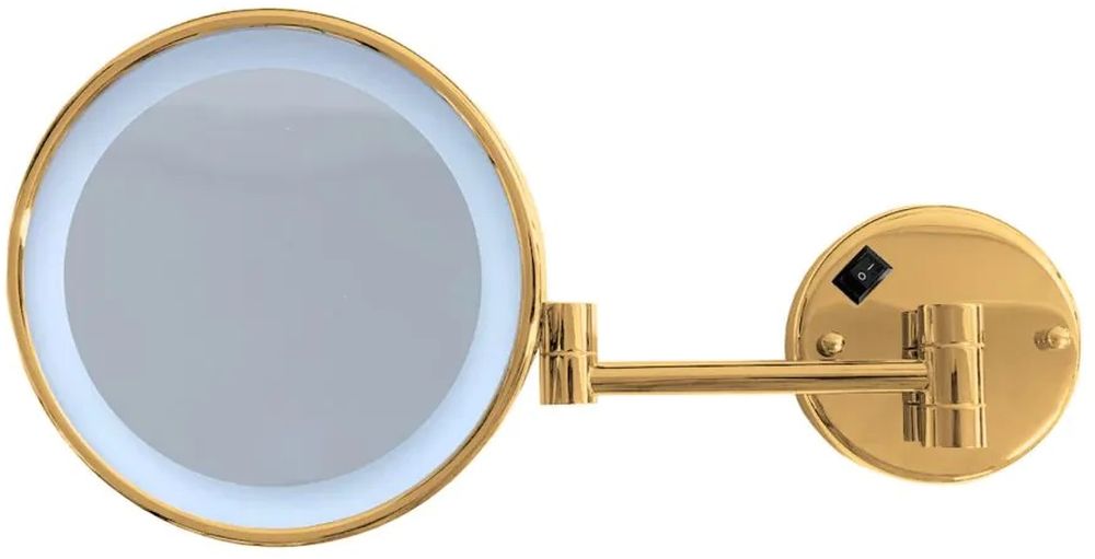 Stella Kosmetikspiegel 22.5x20 cm rund mit Beleuchtung gold 22.00730-G