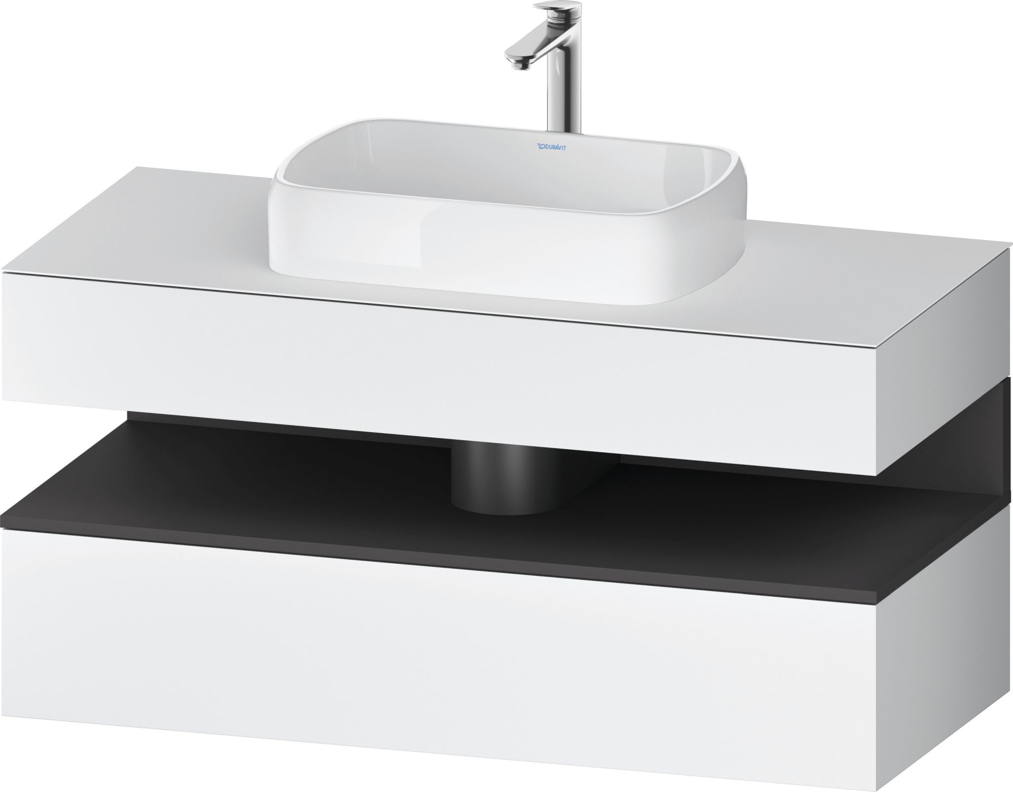 Duravit Qatego Kabinett 120x55x60 cm Unterschrank hängend weiß-graphit QA4732049180010
