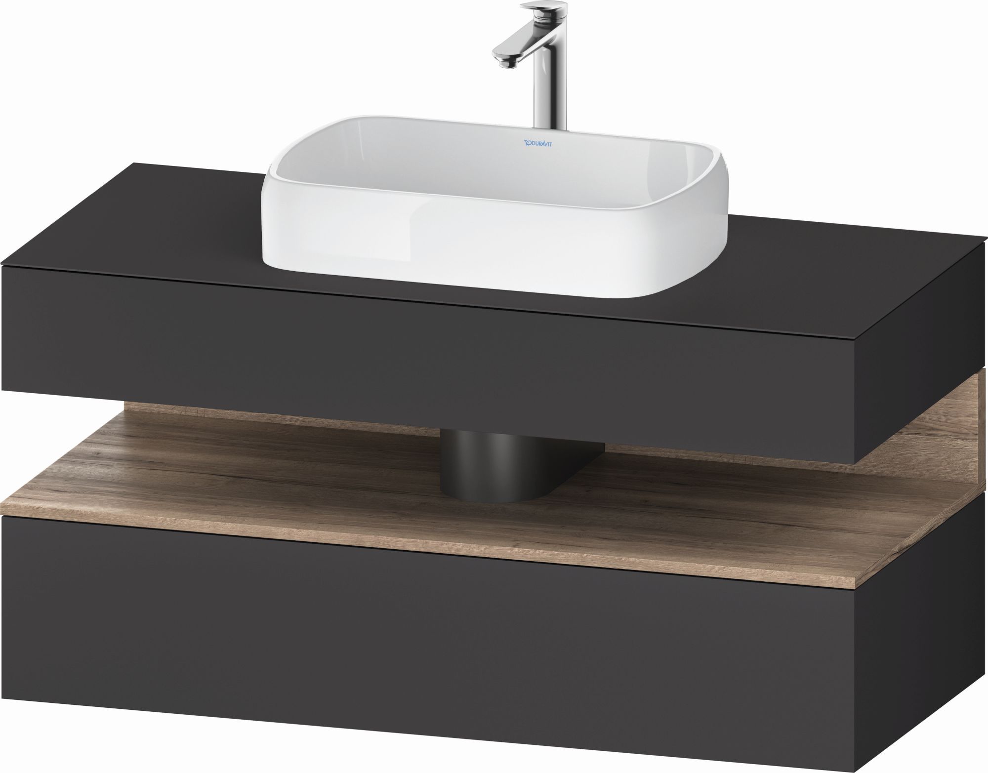 Duravit Qatego Kabinett 120x55x60 cm Unterschrank hängend graphit-eiche QA4732055490010