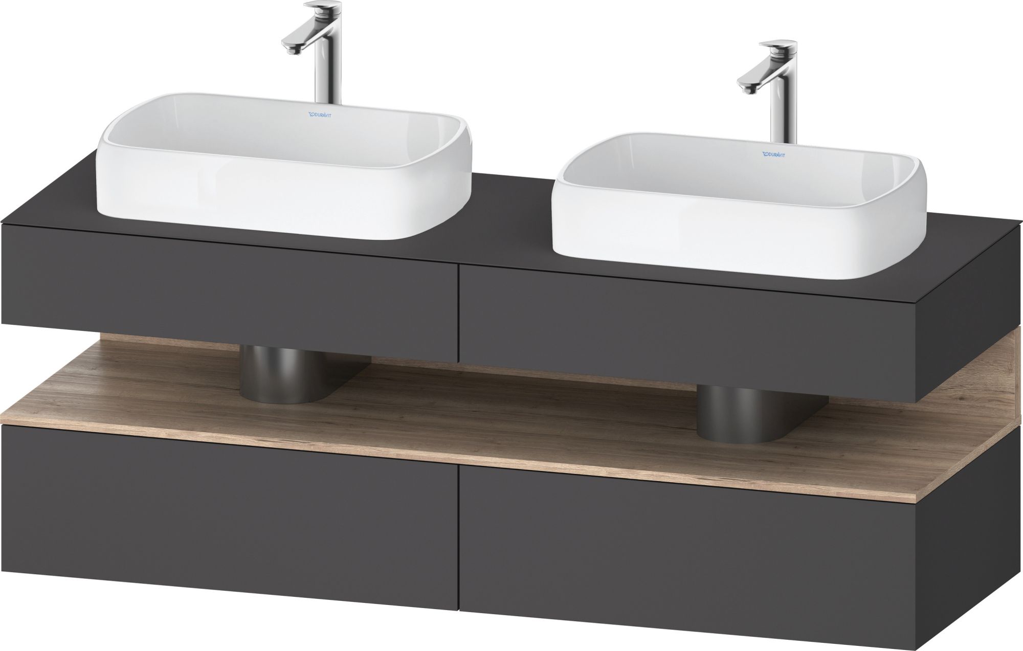 Duravit Qatego Kabinett 160x55x60 cm Unterschrank hängend graphit-eiche QA4779055490010