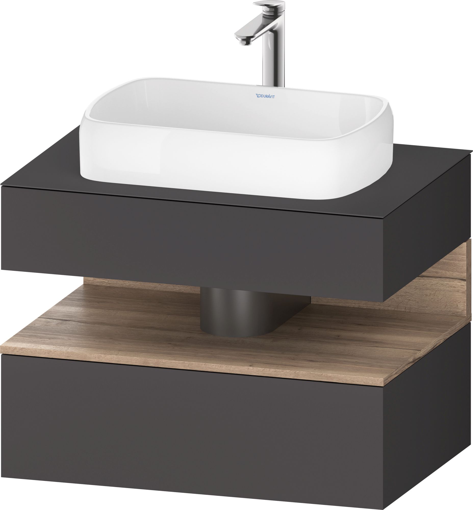 Duravit Qatego Kabinett 80x55x60 cm Unterschrank hängend graphit-eiche QA4730055490010