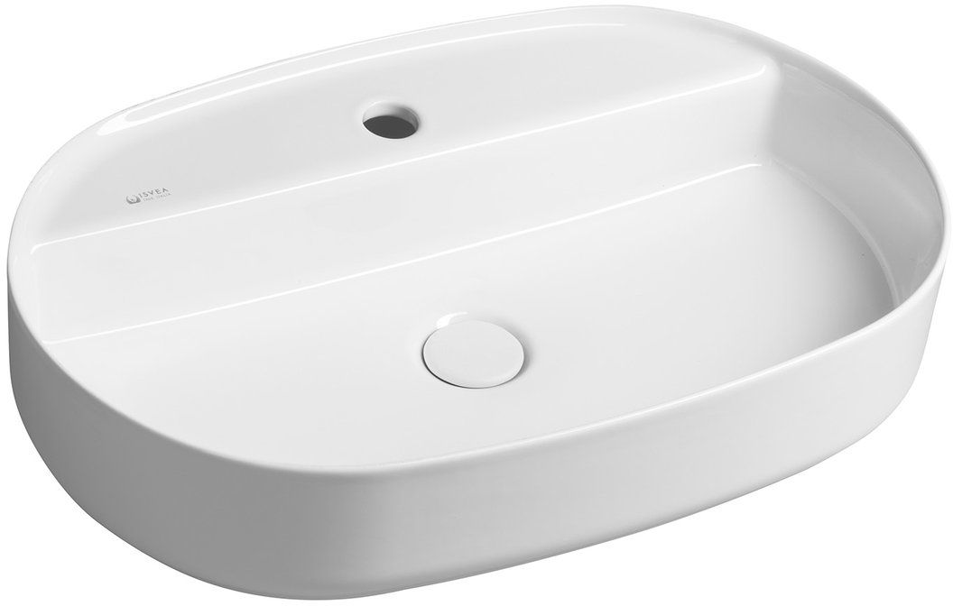 Isvea Infinity Waschbecken 60x40 cm oval Aufsatzwaschbecken weiß 10NF65060
