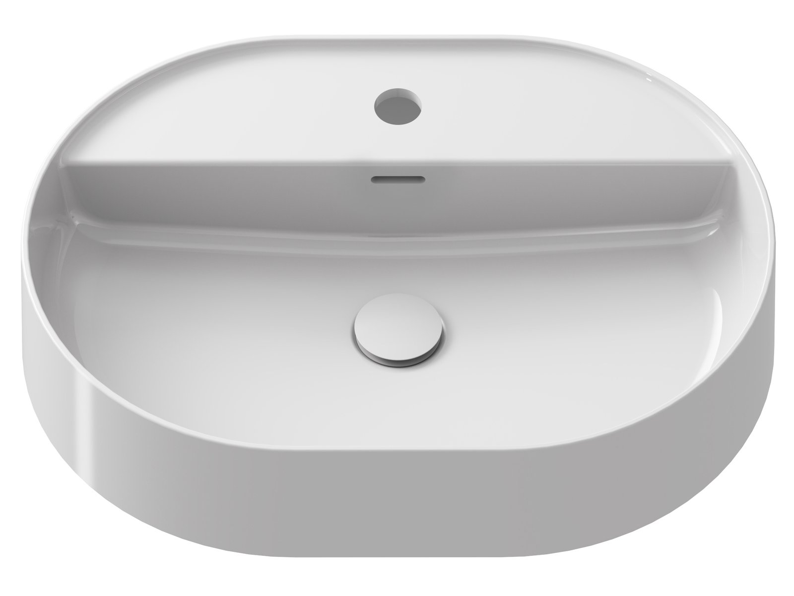 Ravak Ceramic Waschbecken 55x40 cm oval Aufsatzwaschbecken weiß XJX01155003