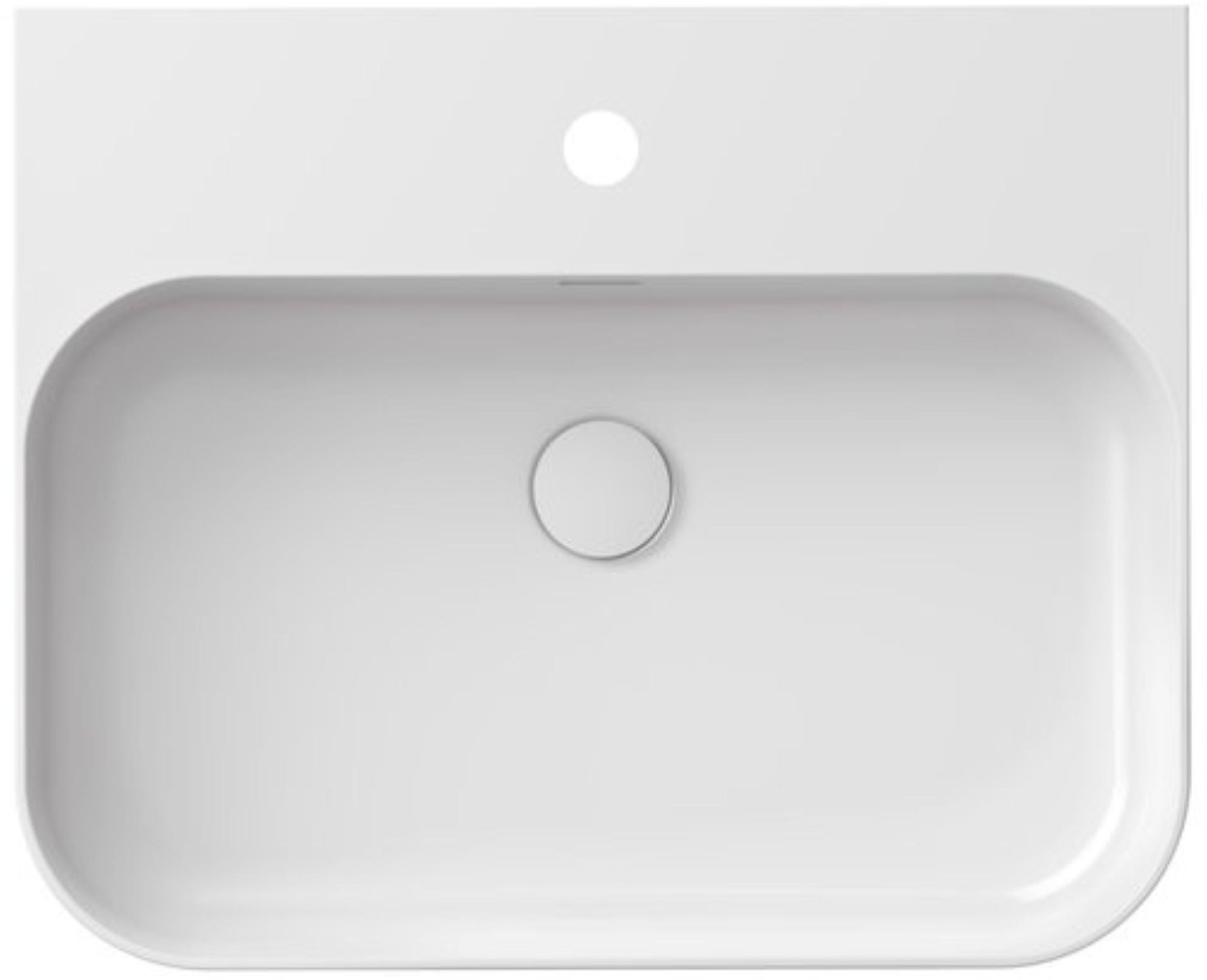 Ravak Ceramic Waschbecken 55x45 cm halbrund Klassisch-Aufsatzwaschbecken weiß XJX01155006