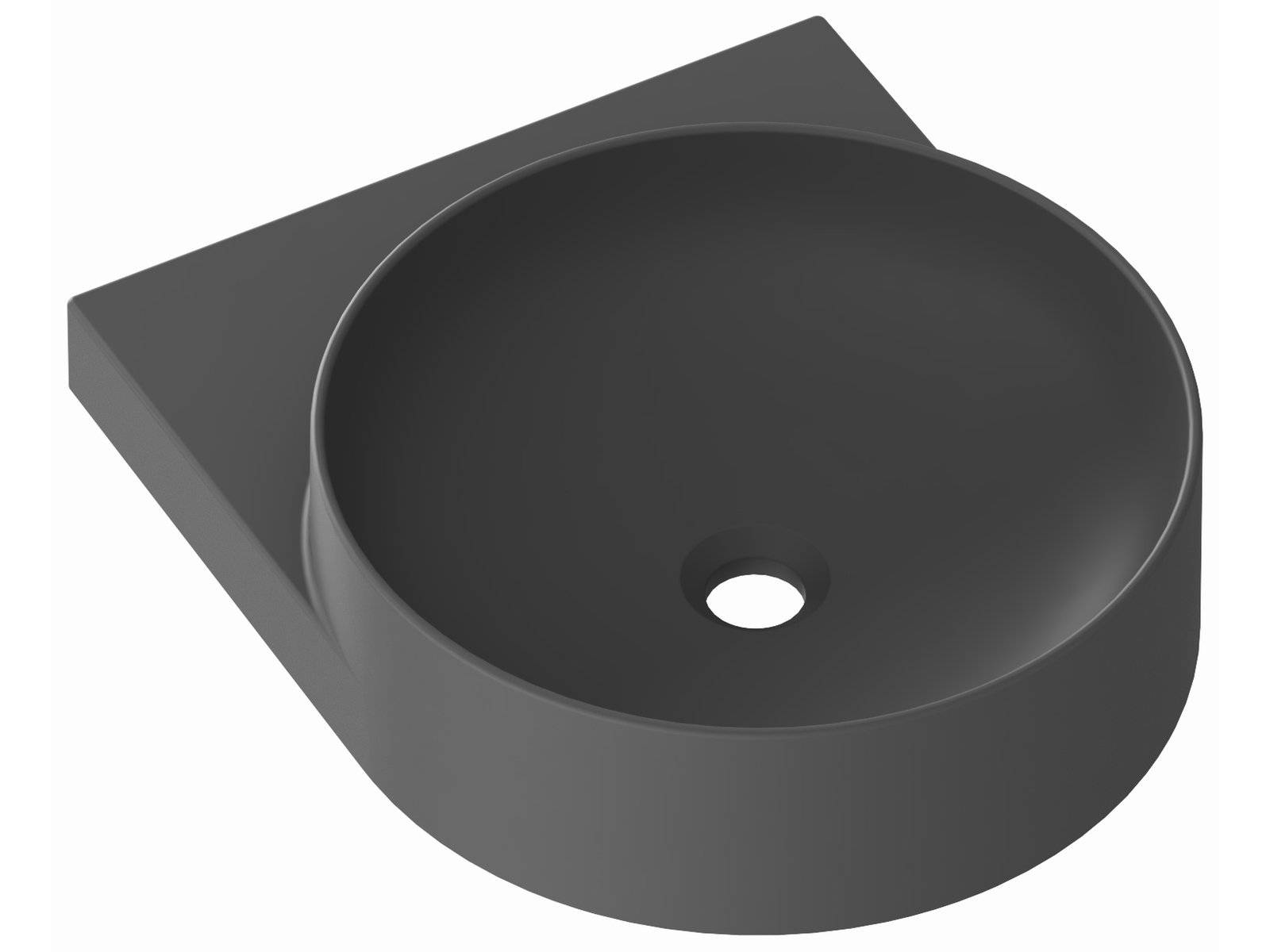 Ravak Yard Waschbecken 50x40.5 cm halbrund Klassisch anthrazit XJX03240002