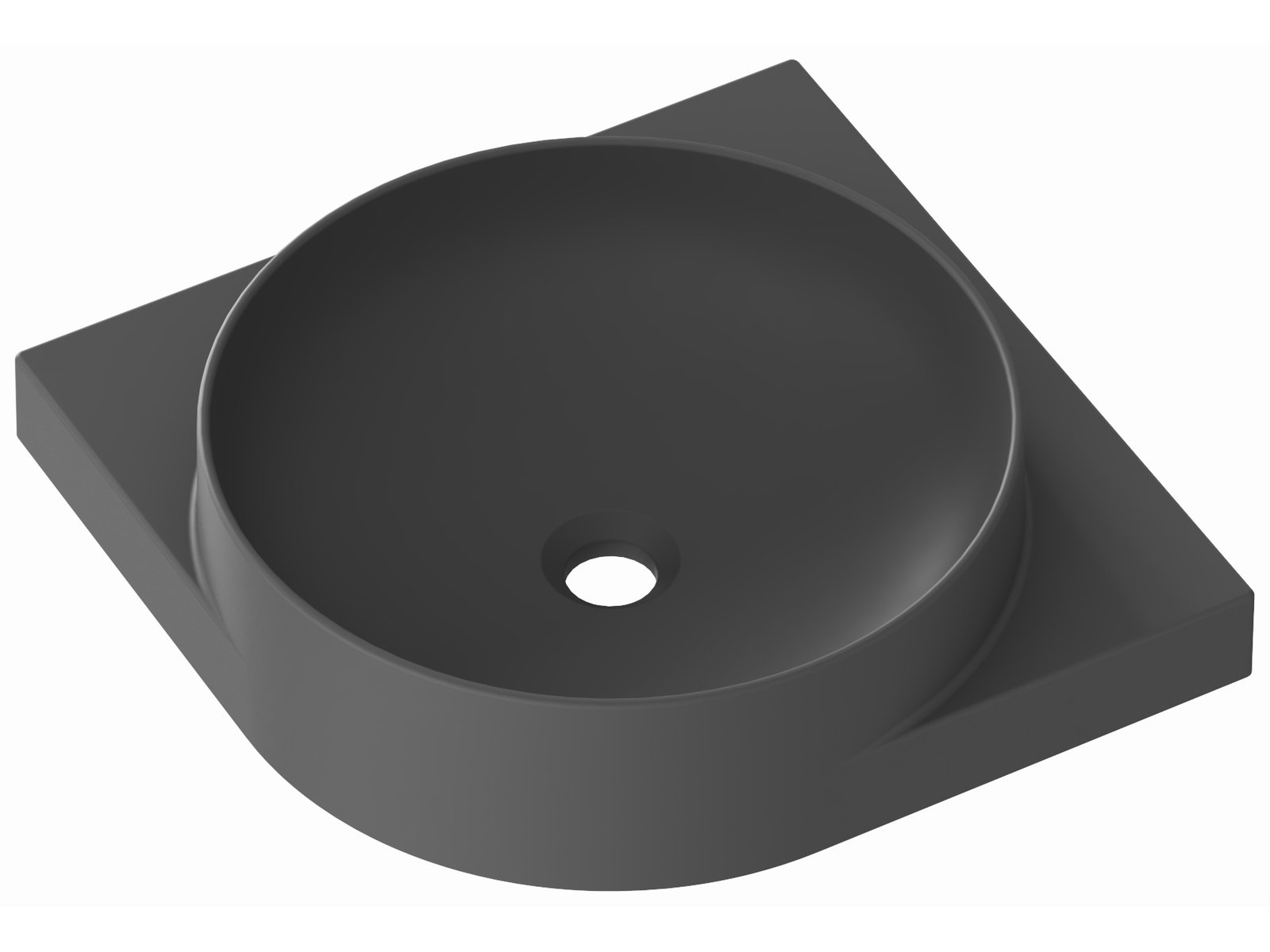 Ravak Yard Waschbecken 45x45 cm halbrund Klassisch anthrazit XJX03245000