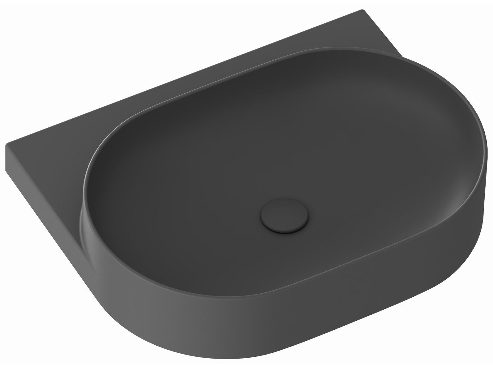 Ravak Yard Waschbecken 60.5x50 cm halbrund Klassisch anthrazit XJX03060000