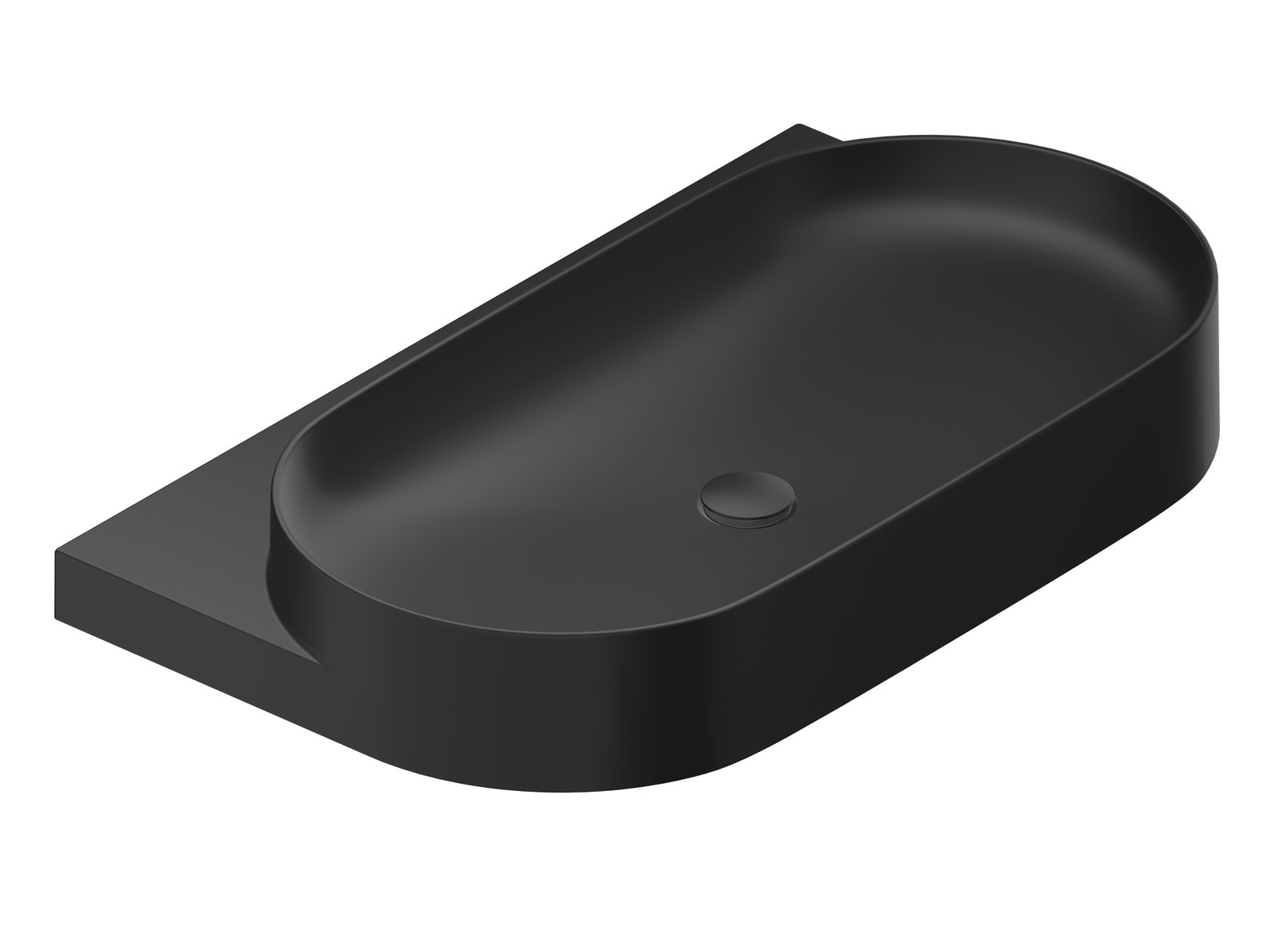Ravak Yard Waschbecken 80.5x50 cm halbrund Klassisch-Möbel schwarz XJX0D280002