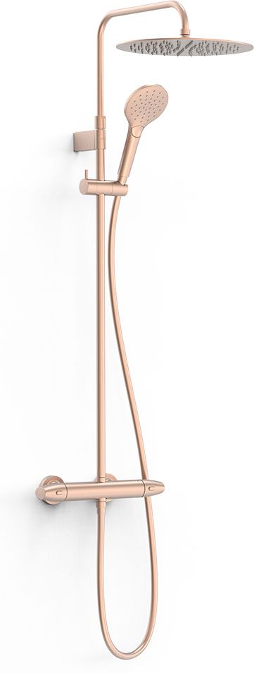 Tres Over-Wall Duschset Wandmontage mit Thermostat mit Regenbrause gold 19038705OPM