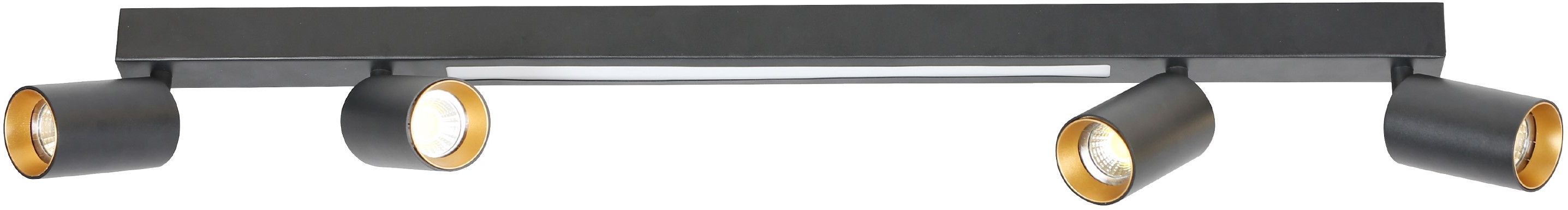 Light Prestige Perugia Deckenlampe 4x50 W schwarz-gold LP-0703/4CBK