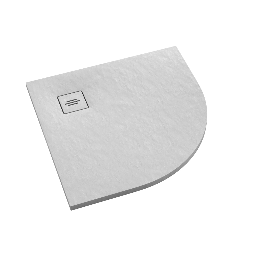 Schedline Protos White Stone Halbrunde Duschwanne 90x90 cm weiß 3SP.P1O-9090/B/ST-M1/B/ST