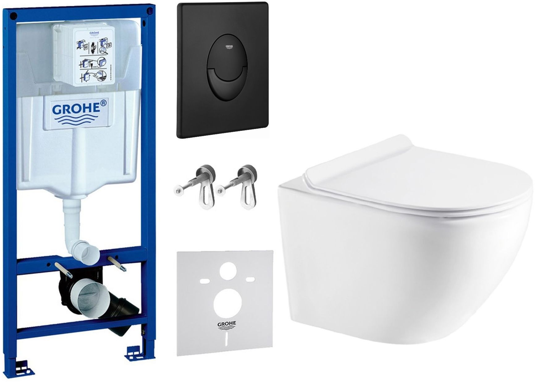 Set Unterputzrahmen Grohe Rapid SL 38539001, WC-Becken Oltens Hamnes 42013000, 38964KF0, 45100000