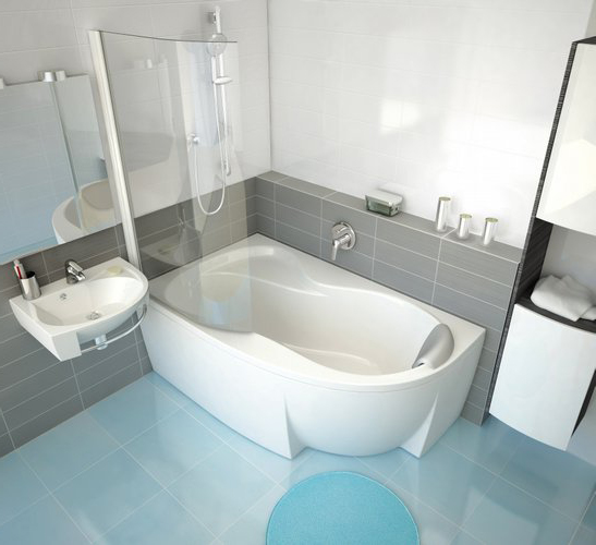 Set Eckbadewanne Ravak Rosa 95 C571000000, Badewannensiphon Ravak X01305, GPX2240140