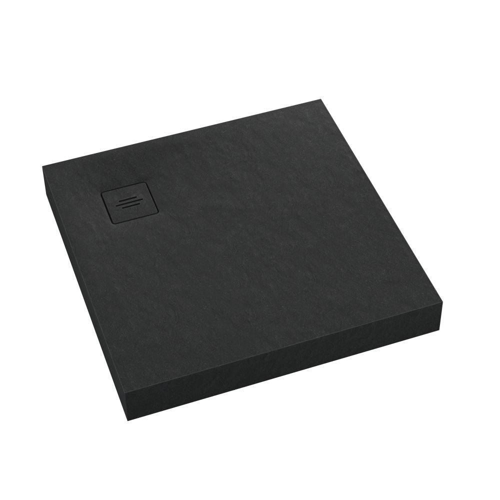 Schedline Nonlimits Black Stone Quadratische Duschwanne 90x90 cm schwarz 3ST.N1K-9090/C/ST-M1/C/ST