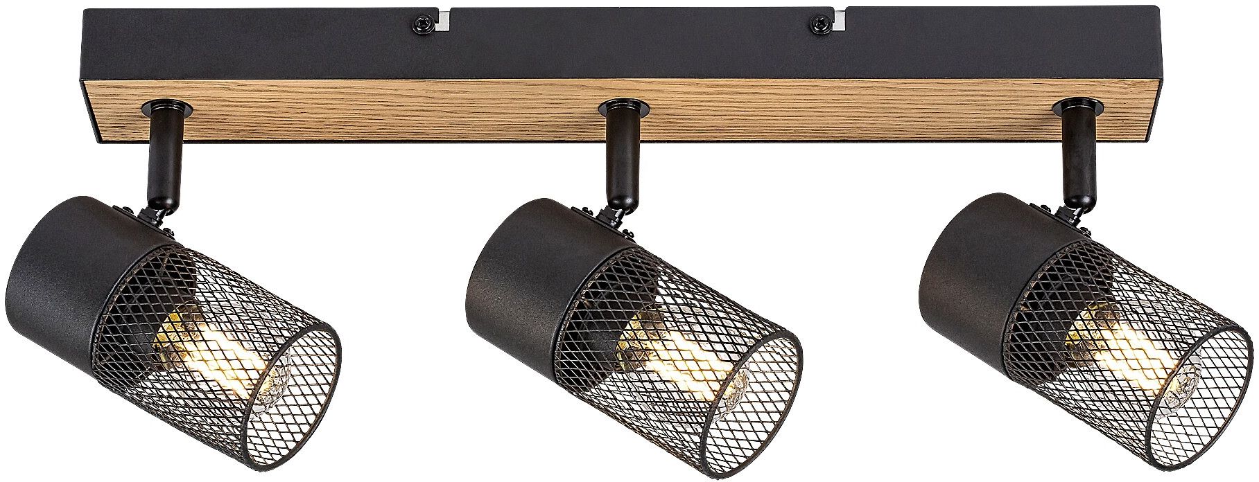 Rabalux Metta Deckenlampe 3x14 W schwarz-holz 71153