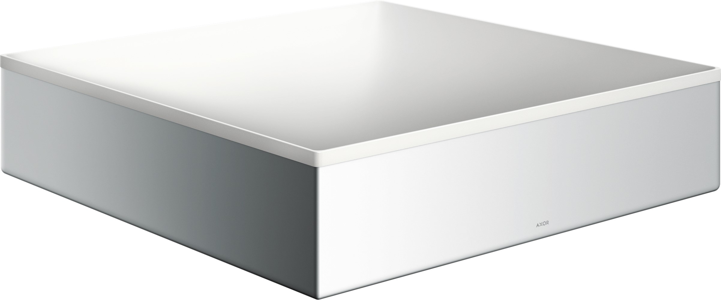 Axor Suite Waschbecken 40x40 cm quadratisch Aufsatzwaschbecken weiß-silber 42003000