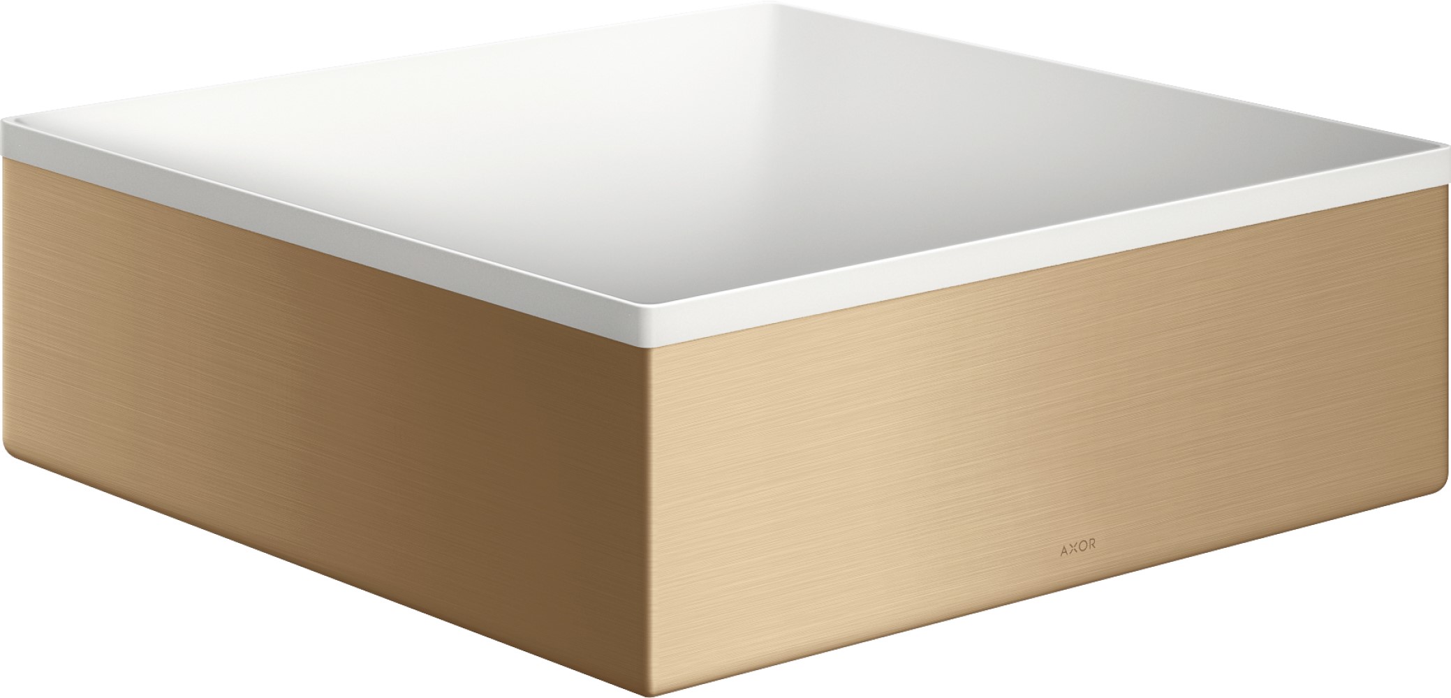 Axor Suite Waschbecken 28.5x28.5 cm quadratisch Aufsatzwaschbecken weiß-braun/beige 42002140