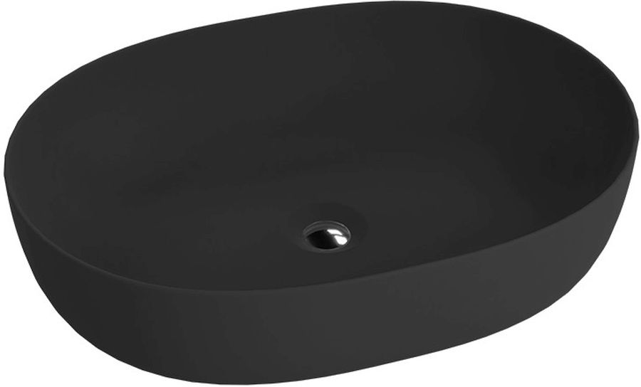 LaVita Blas Waschbecken 59.5x43 cm oval Aufsatzwaschbecken schwarz 5900378334316