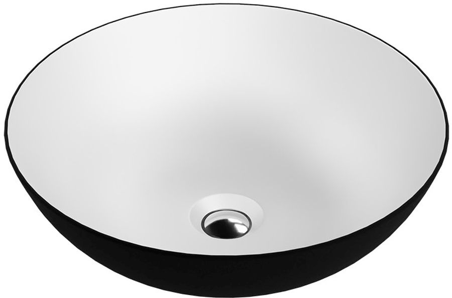 LaVita Rosa Waschbecken 40x40 cm rund Aufsatzwaschbecken weiß-schwarz 5900378334293
