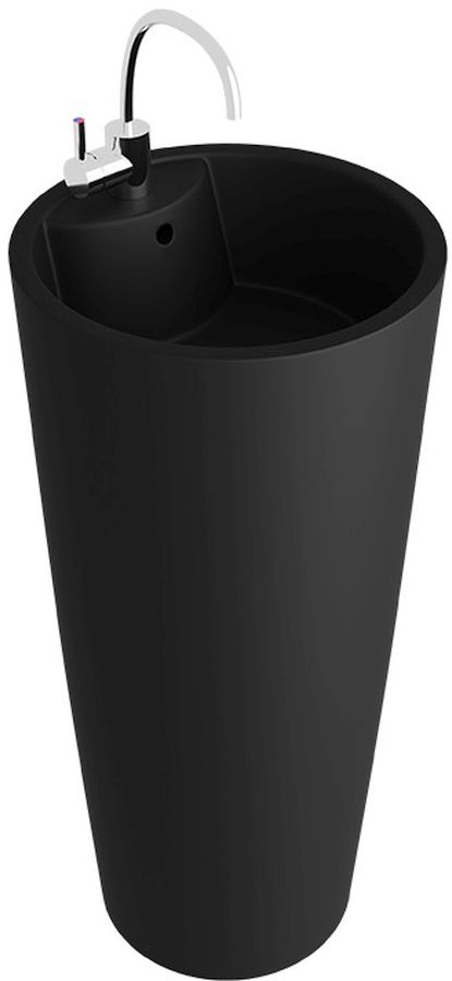 LaVita Uvas Waschbecken 40x40 cm rund Freistehend schwarz 5900378334392