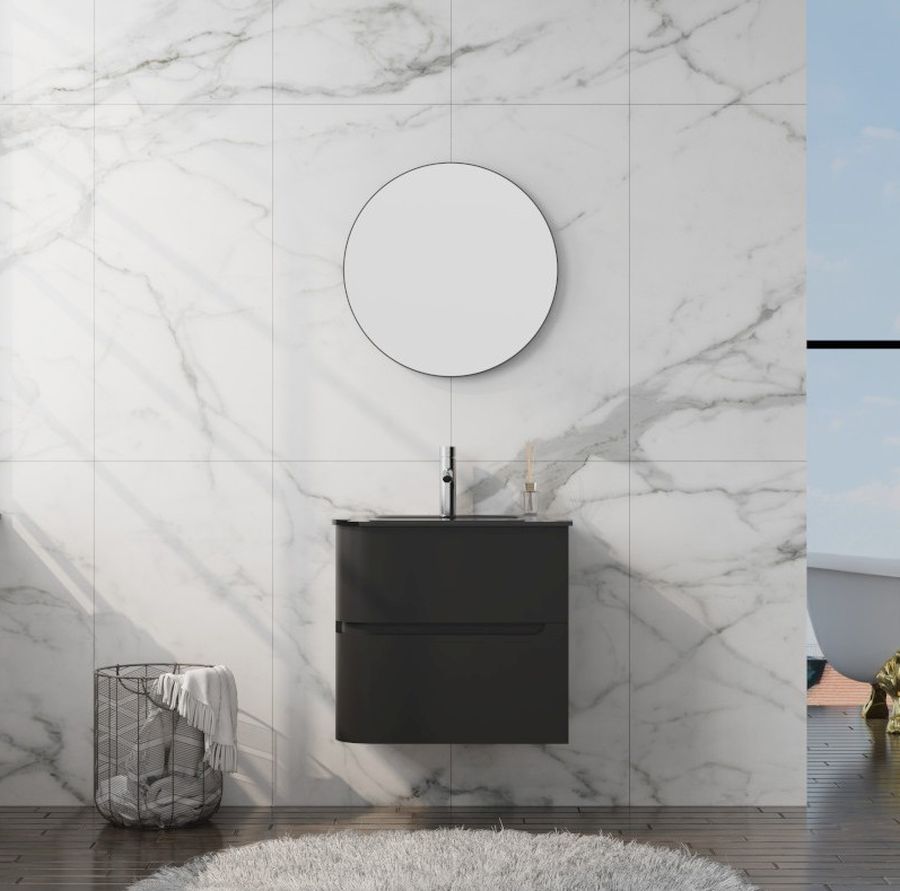 LaVita Atlanta Waschbecken mit Unterschrank 60 cm schwarz 5900378335573