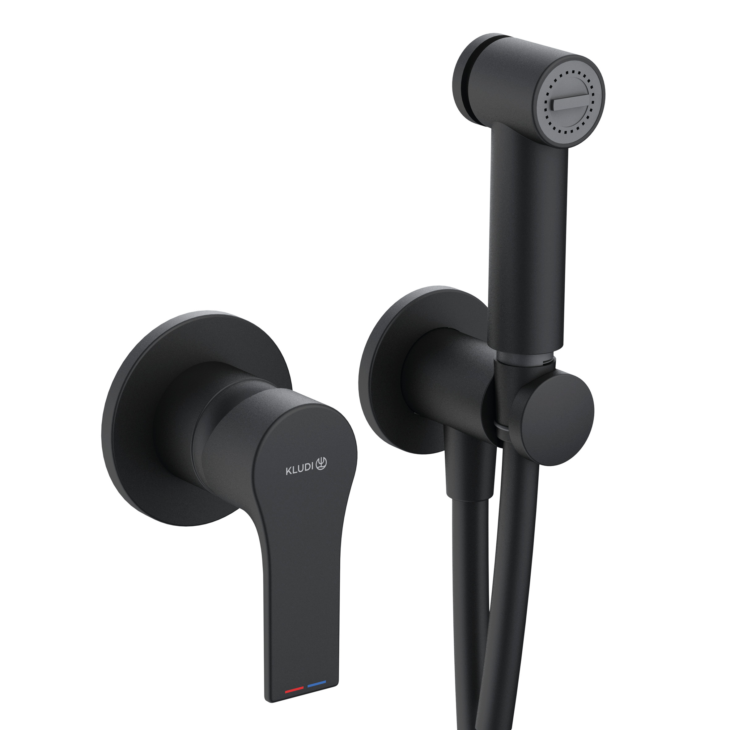 Kludi Zenta SL Bidetarmatur mit Duschset Unterputz schwarz 489983965