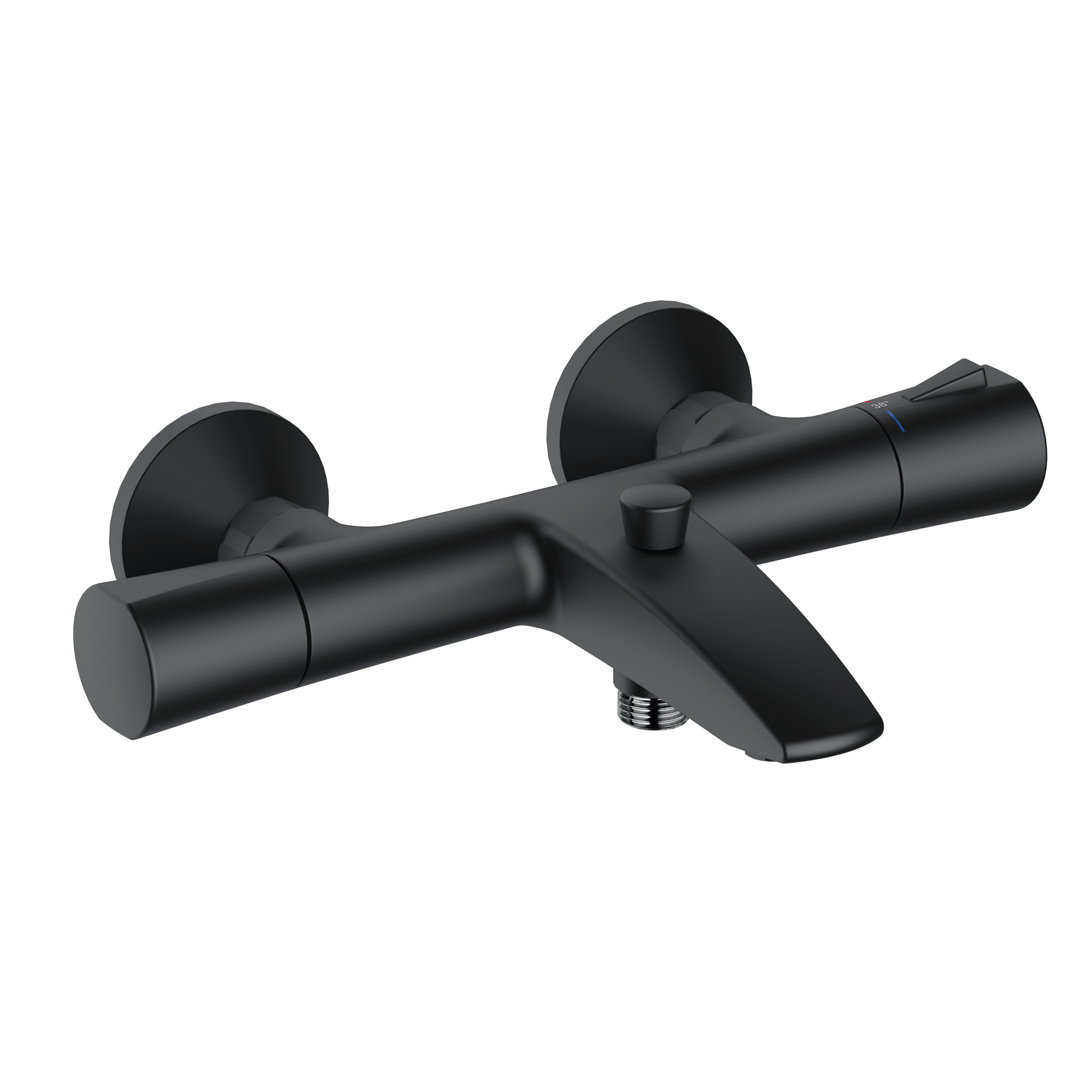 Kludi Zenta SL Badewannen- und Duscharmatur Wandmontage mit Thermostat schwarz 351013938