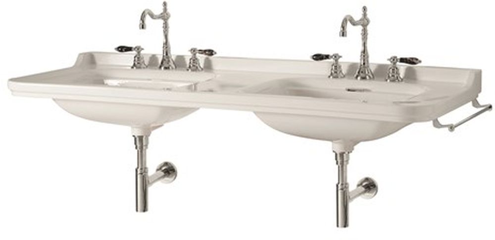 Kerasan Waldorf Waschbecken 150x55 cm rechteckig Klassisch-Doppelt weiß 4143k1