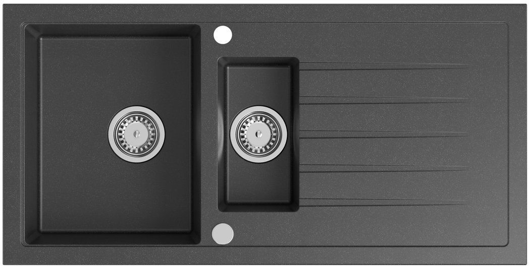 Sapho Granitspüle 100x50 cm schwarz GR1334