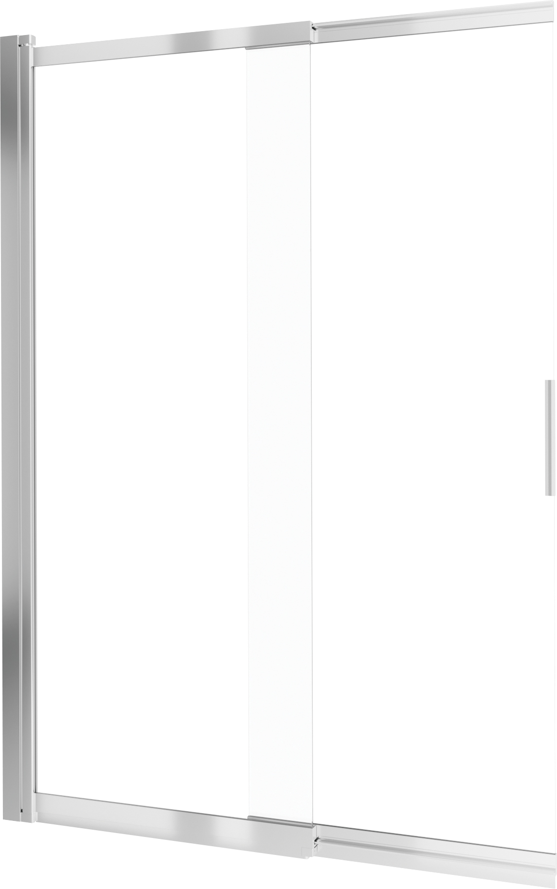 Deante Prizma Badewannenabtrennung 98.1 cm zweigeteilt chrom Glanz/durchsichtiges Glas KTJ_073R