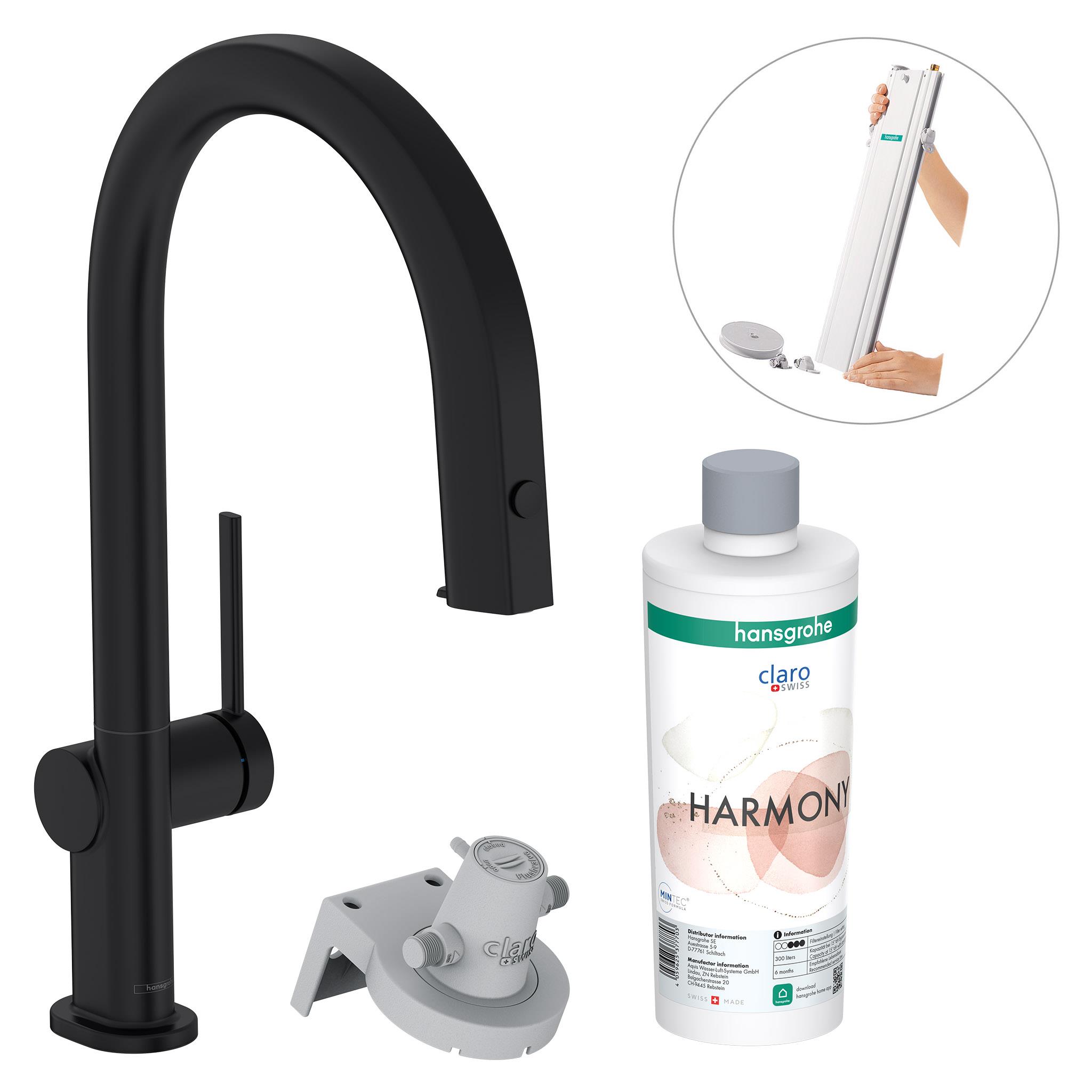 Hansgrohe Aqittura M91 Küchenarmatur mit Filter Stehend schwarz 76800670