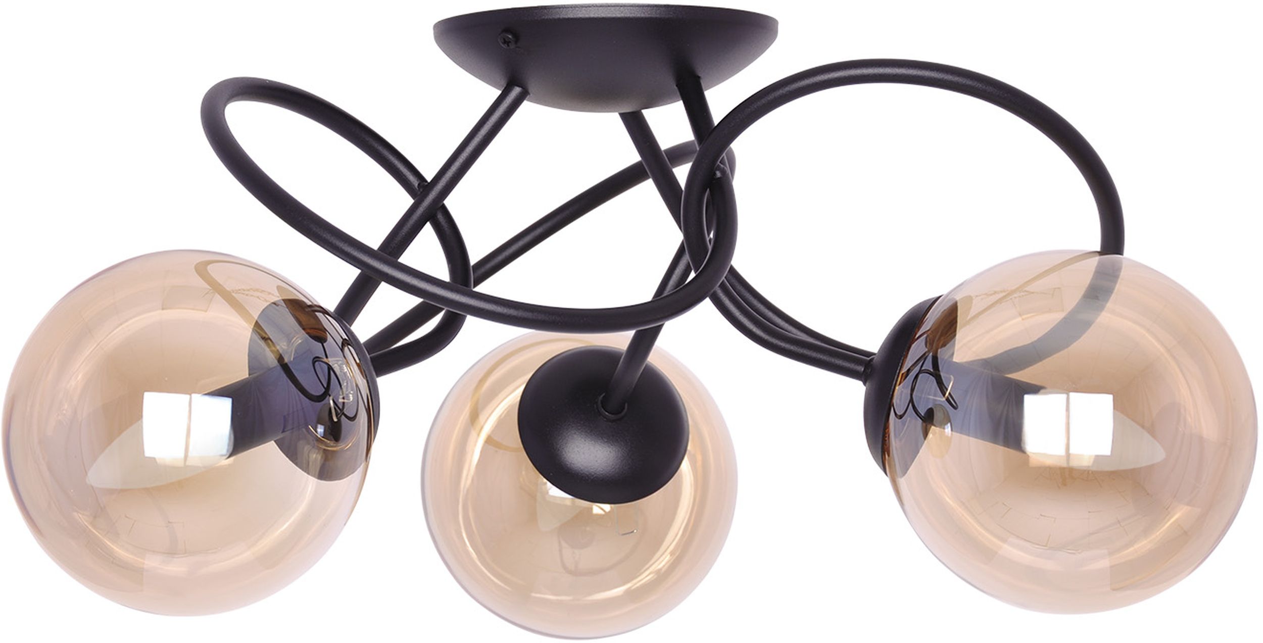 Kaja Floro Deckenlampe 3x40 W schwarz-bernstein K-5126