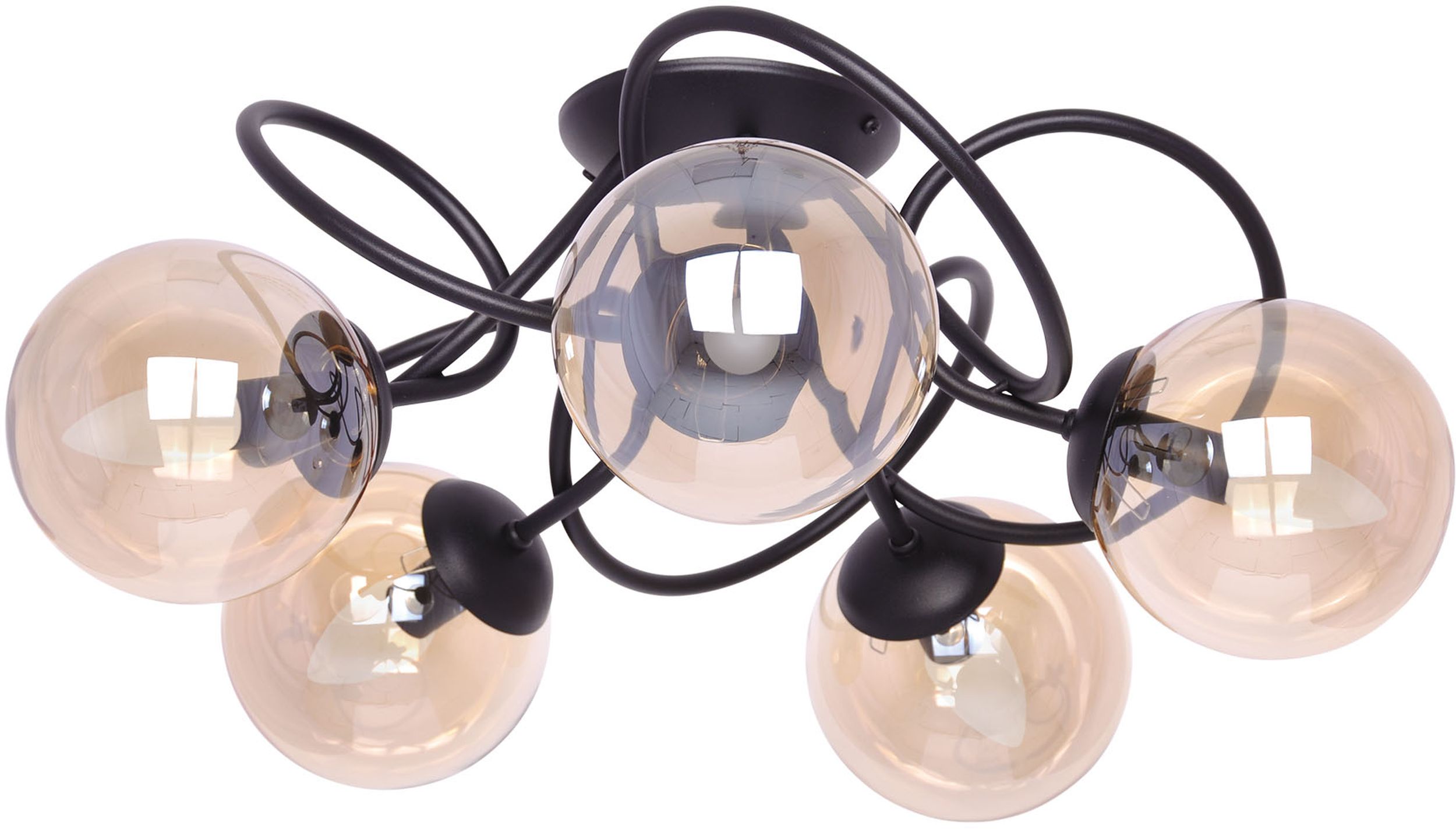 Kaja Floro Deckenlampe 5x40 W schwarz-bernstein K-5127