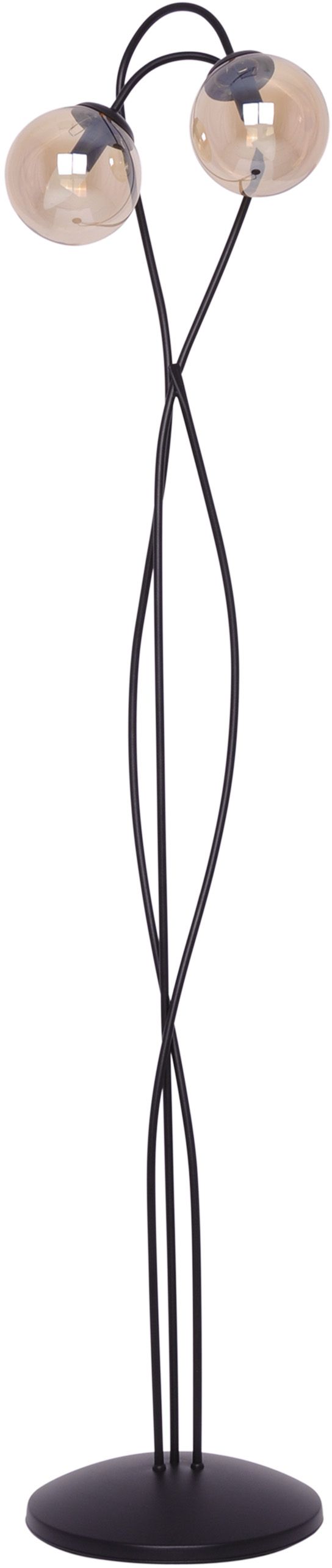 Kaja Floro Stehlampe 2x40 W schwarz-bernstein K-5129