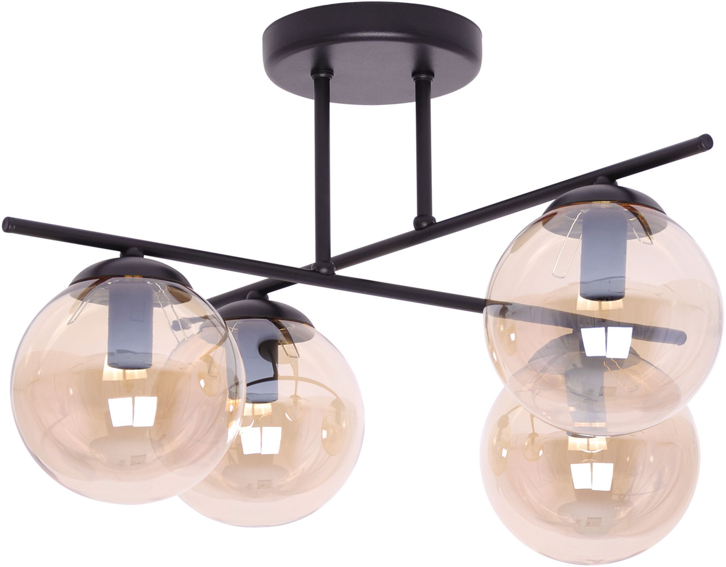 Kaja Delta Deckenlampe 4x40 W schwarz-bernstein K-5161