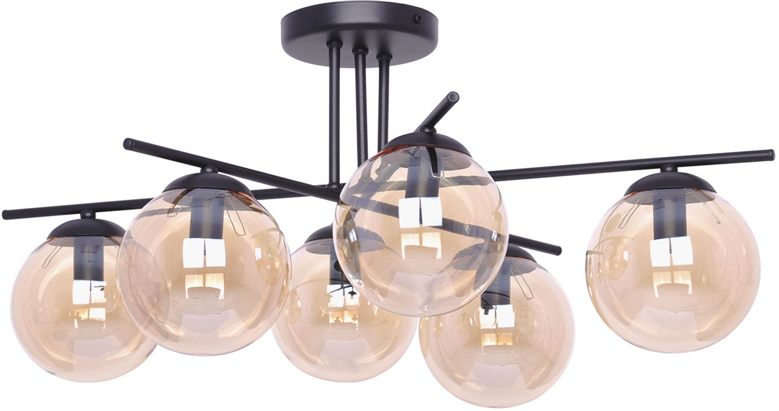 Kaja Delta Deckenlampe 6x40 W schwarz-bernstein K-5162