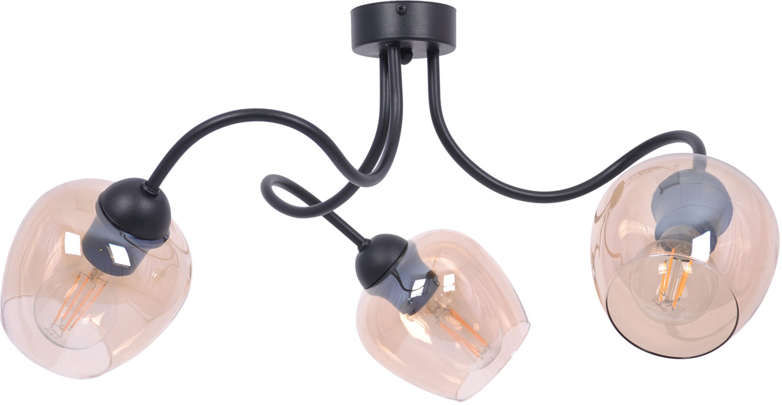 Kaja Diuna Deckenlampe 3x60 W schwarz-bernstein K-5190